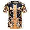Men's and Women's Summer T-shirts 3D Printed Baroque Royal Luxury Small Floral Round Neck Short Sleeve Loose Oversized Nice Top
