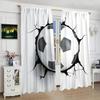 Soccer Ball Design Curtain Polyester Drapes Living Room Bedroom Decor Window Treatment Curtains Blackout Set Of 2 Made With Rod Pocket