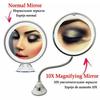360 Degree Rotation Makeup Mirror 10x Magnifying Suction Cup Vanity Mirrors Touch Control Wall-Mounted Magnifying Makeup Mirror