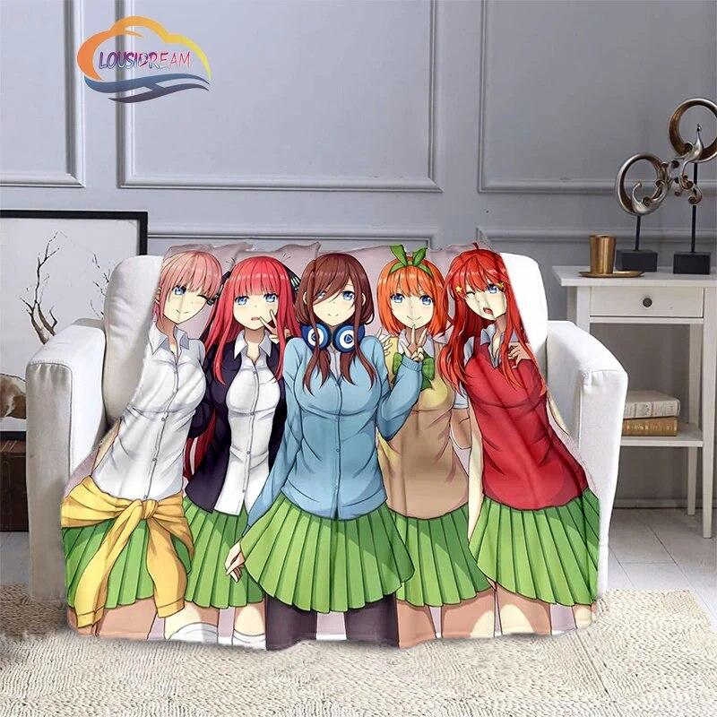 Comic The Quintessential Quintuplets Cashmere Blanket Sexy Anime Girl Flannel Blanke Portable Warm Camping  Soft skin