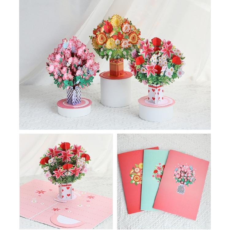 3D Foldable Greeting Card With Envelope Unique Foldable Greeting Card Flower Bouquet Card for Celebratory Event