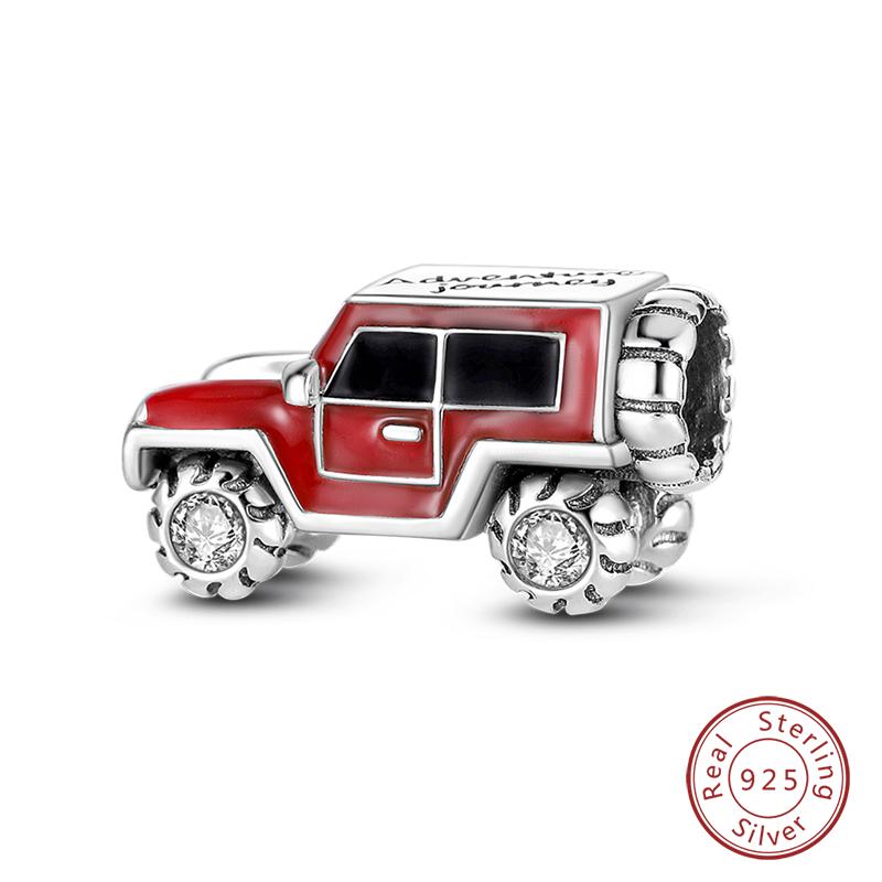 925 Silver Motorcycle Sports Car Bicycle Charms Pendents Fit Qikaola Original Bracelets Fine DIY Birthday Jewelry Gifts