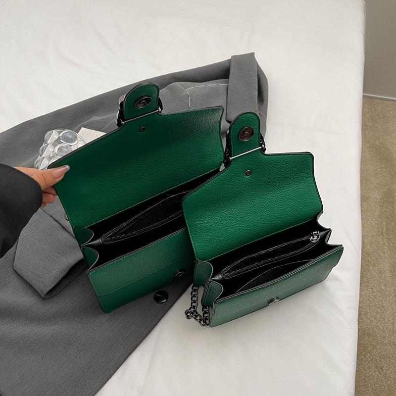 New High-end Light Luxury Solid Color Chain Bag Single Shoulder Oblique Span Trendy Women's Bag