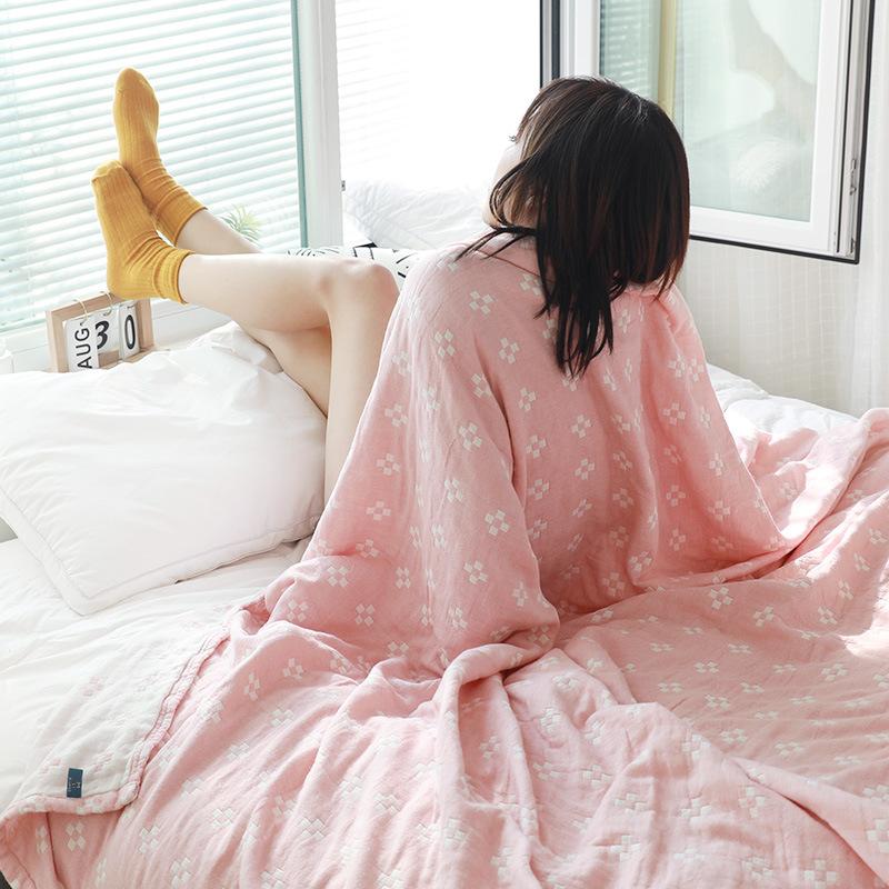 Japanische Freizeitdecke für Betten aus Baumwolle, einfache Tagesdecke für Einzel- und Doppelsitzer, Sommerdecke mit Klimaanlage, weiche Sofadecke, Laken