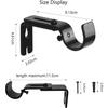 Lot de 4 supports muraux réglables pour tringle à rideau en acier inoxydable noir - Ø int. 25,4 mm, charge 20 kg