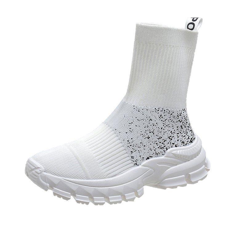 Women's Trendy High-Top Sock Boots - Versatile Casual Sports Fashion for 2025 Spring & Autumn.