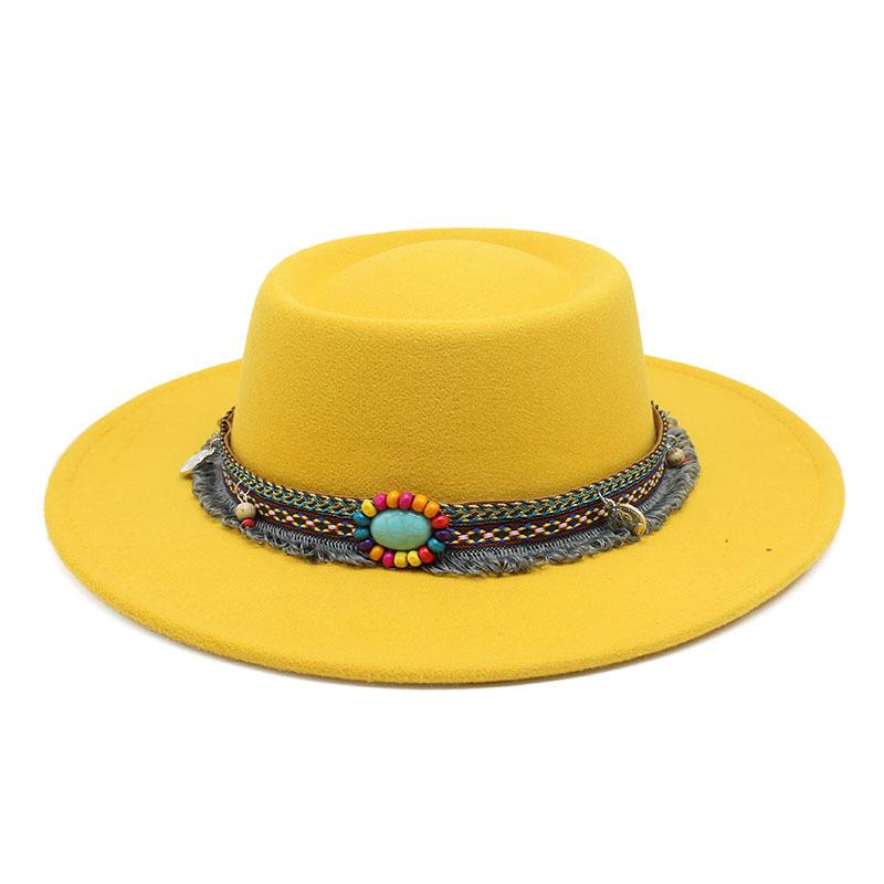2022 Xiaohongshu Chain Dome Convex Top French Top Hat Style Felt Hat 8.5Cm
