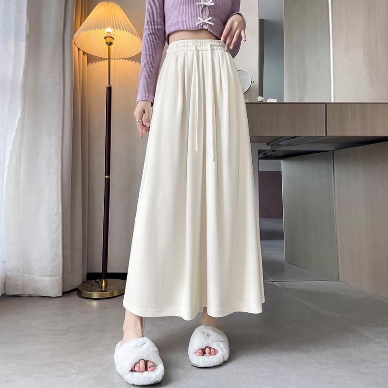 Women's Customized Striped A-Line Skirt with Drape, High-Waist, Slimming for Spring/Autumn 2026
