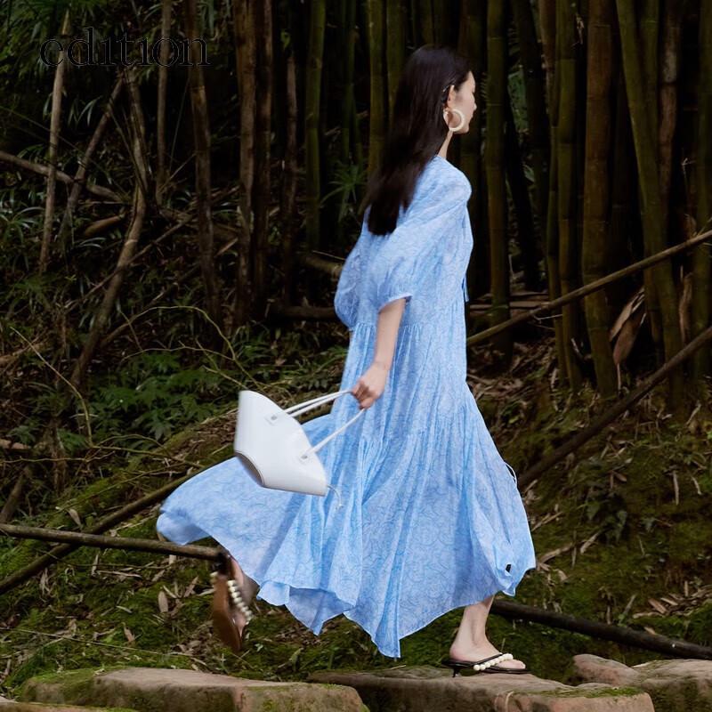 Edition Women s Art Floral Silk Cotton Maxi Dress S