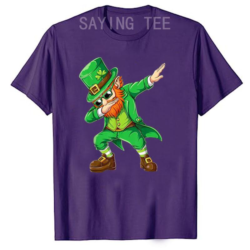 Dabbing Leprechaun Funny Gifts Men Kids Boys St Patricks Day T-Shirt Fashion Dab Dance Graphic Tee Tops Family Matching Clothes
