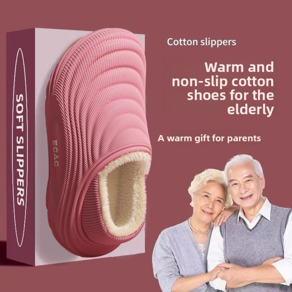 Winter Baumwollpantoffeln für Damen, Indoor Zuhause für Paare, Fleece für Wärme, Wasserdichtigkeit, Outdoor-Tragen, Rutschfeste Baumwollpantoffeln für Herren