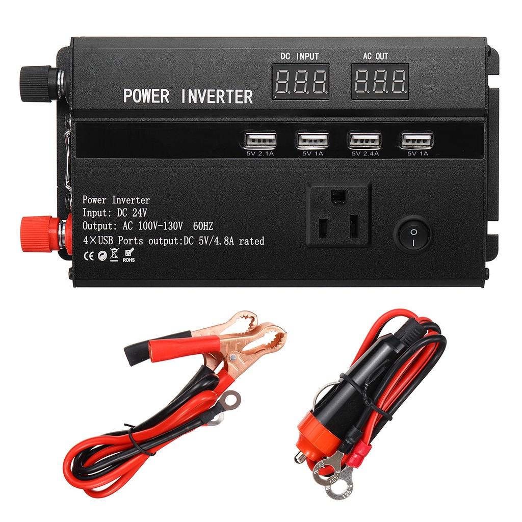Inversor de Onda Senoidal Modificada de 4000W DC 12V / 24V para AC 110V / 220V Transformador de Tensão de Pico Conversor de Potência LCD Inversor de Carro