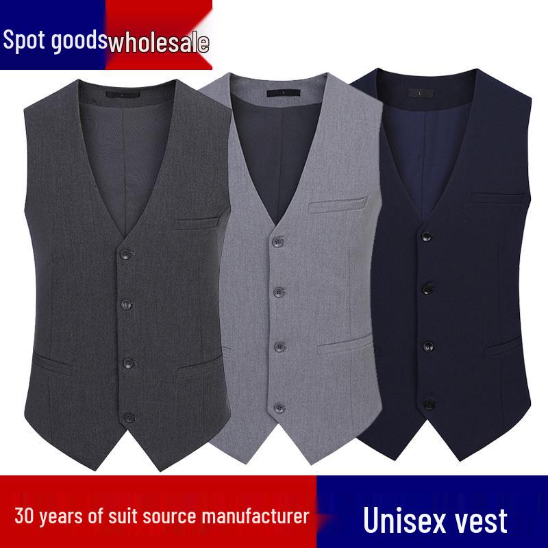 Navy Blue Unisex High-End Formal Suit Vest for Men S