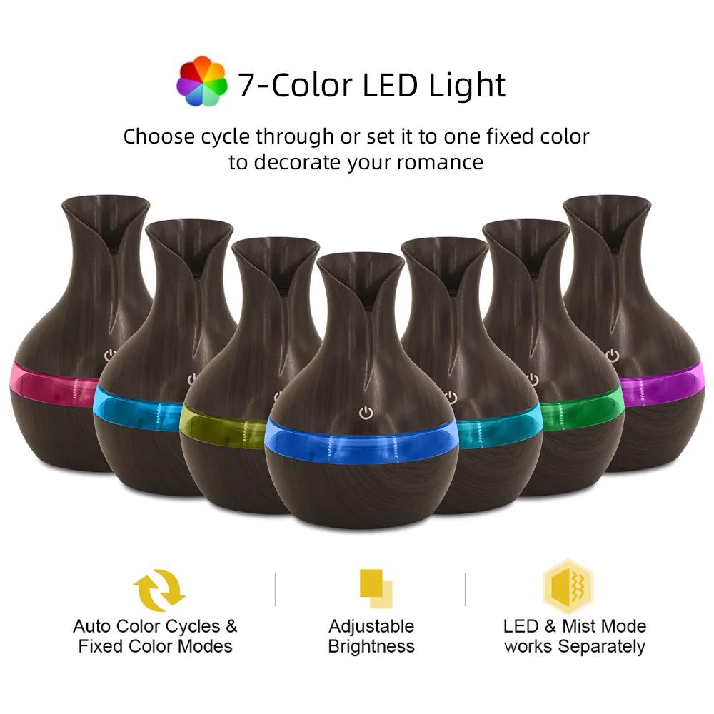 300ml USB Air Humidifier & Aroma Diffuser, Essential Oil Diffuser with Ultra Quiet Operation, Auto Shut Off, Night Light - Perfe