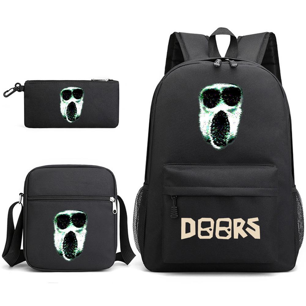 X Three-piece Schoolbag Printed Breathable Practical Backpack Large Capacity Oxford Bag