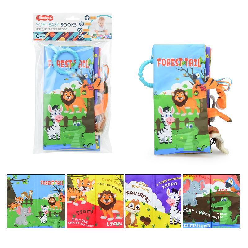 Baby Early Education Toys Tail Cloth Book Puzzle Parent-child Interactive Sound Ring Paper Baby Puzzle Exercise Toys