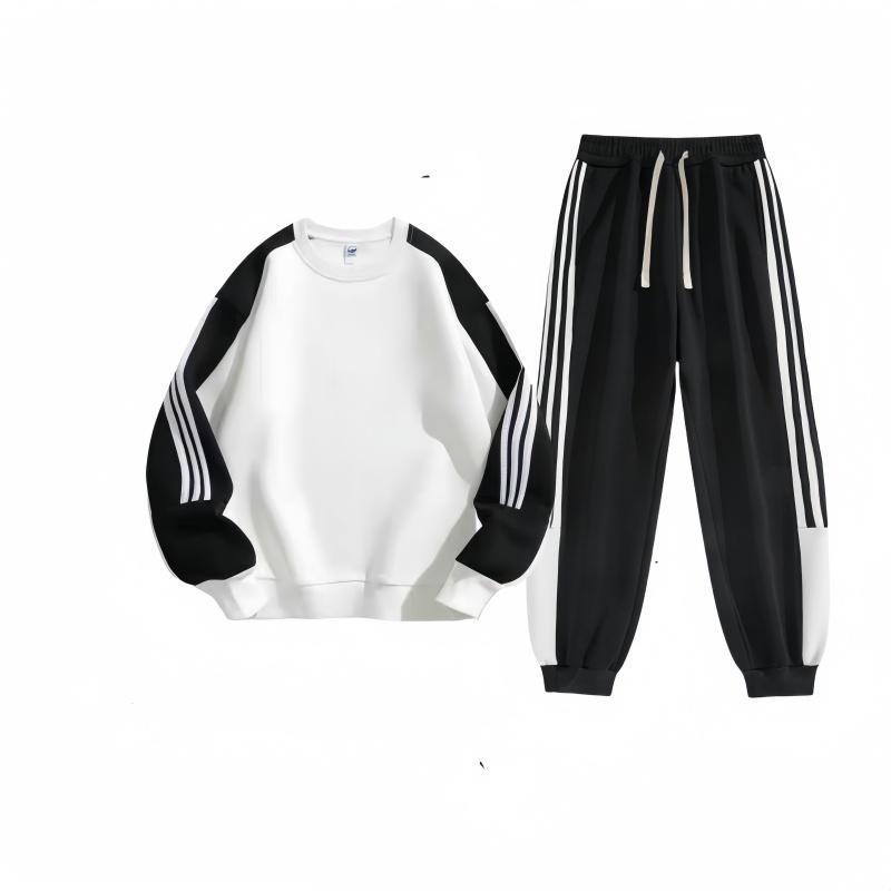 Round Neck Set Men's Casual Hoodie Sports Versatile Set Outdoor Sports Set Men's Two-piece Set
