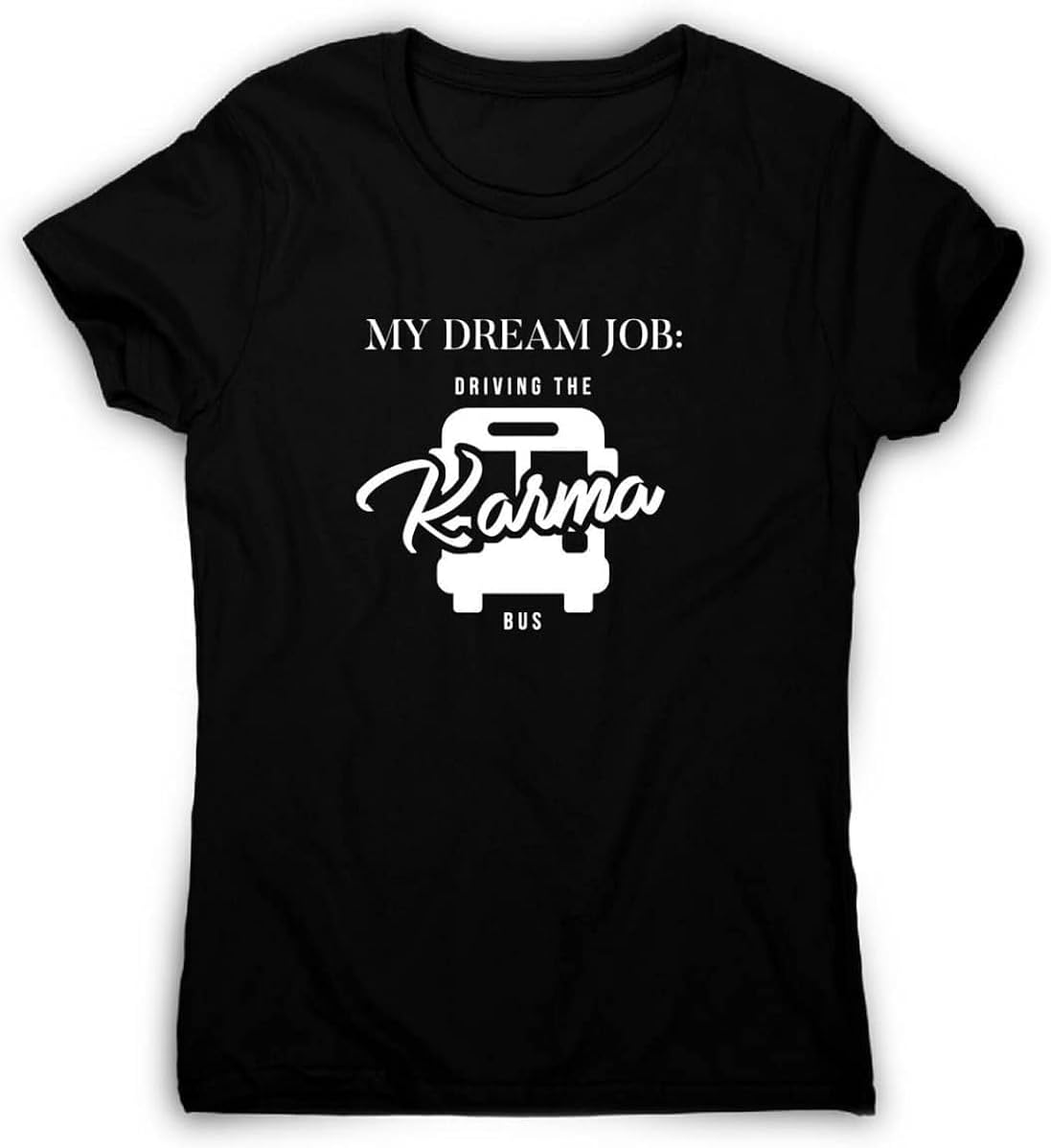 Rude T Shirt Mens Ladies Funny Slogan Offensive Tee Driving The Karma Bus Black M чёрный