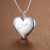 Silver-Plated Heart-Shaped Photo Frame Necklace with European and American Design