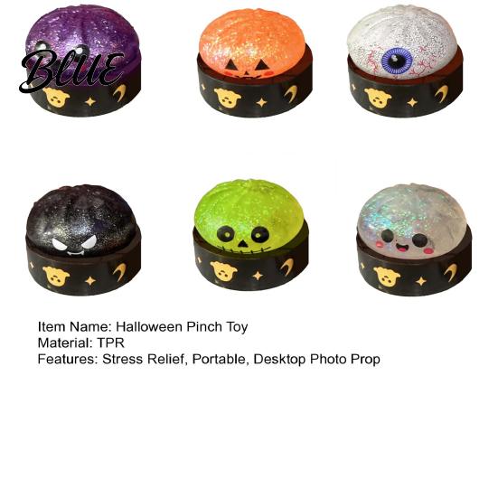 Anxiety Relief Gifts for Kids Halloween Ghost Bun Stress Ball  Glitter Slow Rising TPR Fidget Toy Quicksand Pinch Toys with Steamer  Cute Spooky