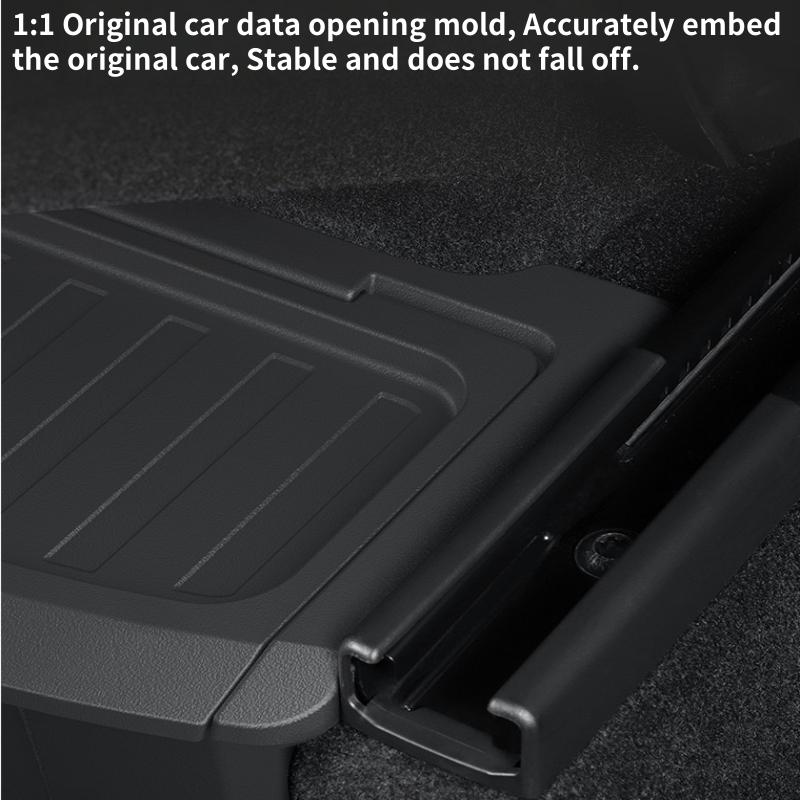 For Tesla Model Y Juniper / Launch 2025 Rear Center Console Floor Storage Box TPE Backseat Organizer Tray Interior Accessories