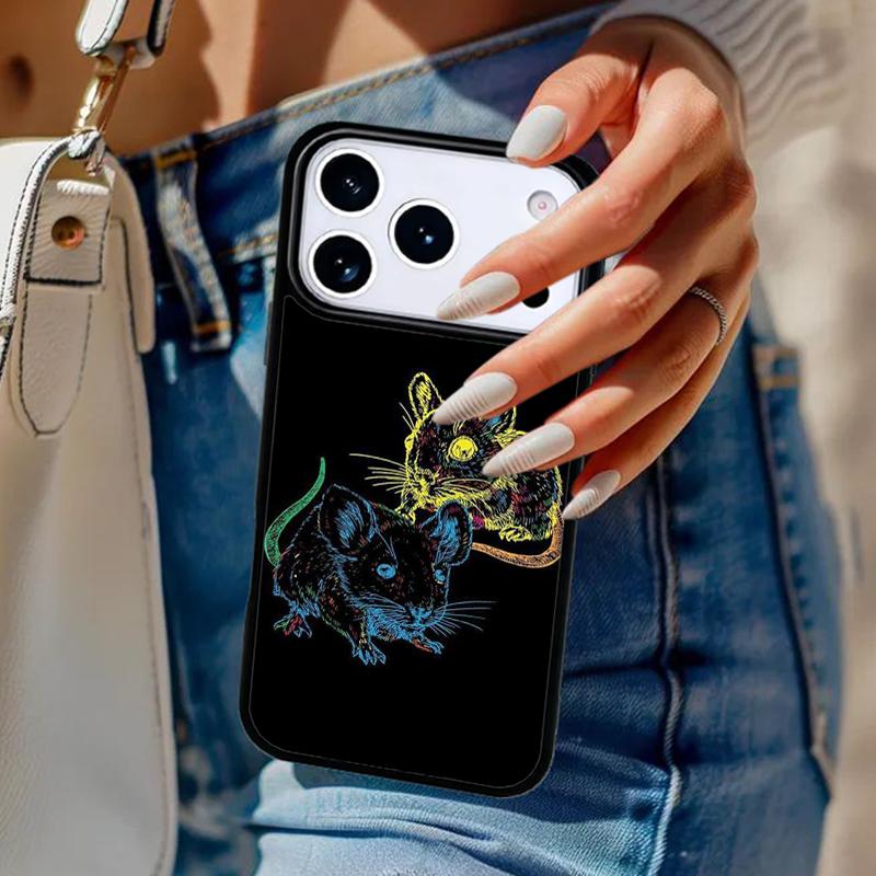 Mouse Rat Phone Case For iPhone 17 Air 14 15 13 12 Max Cover For Apple 16e 11 Pro Max Plus Coque