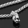 Stainless Steel Viking Wolf Head Pendant Necklace - Norse Mythology Amulet for Men and Women