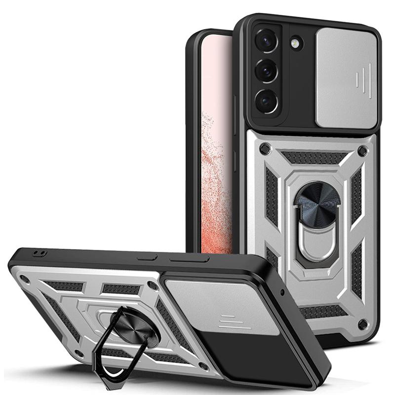 Slide Armor Shockproof Case For Samsung Galaxy S22 S21 A13 A12 A33 A53 A23 Honor 50 Redmi Note 11 10C iPhone 13 12 11 Pro Max Ring Holder Back Cover
