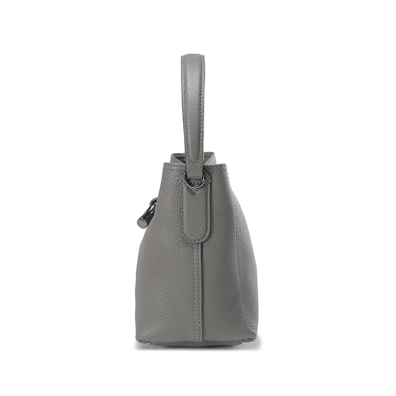 Longchamp Le Roseau Essential 17 Bamboo Buckle Leather Bucket Bag Mini Women bags Gray 10159968112