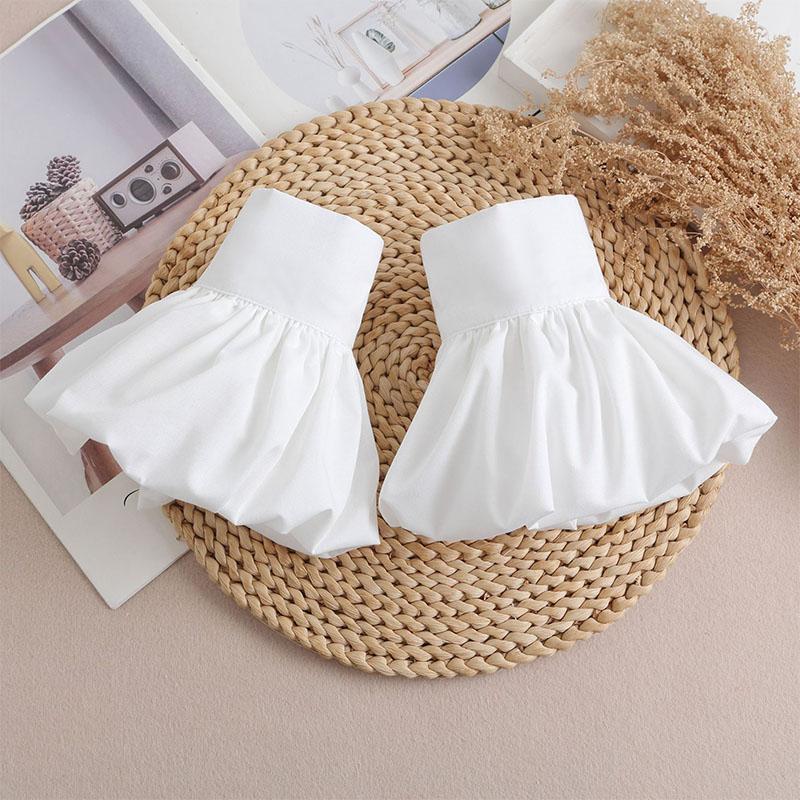 Women Detachable Sleeve Fake Cuffs Female Lace Pleated Flare Sleeve False Cuffs Ruffles Wristband Decorative Accessory