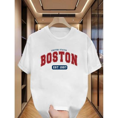 Tričko Boston EST 1997, Měkké, prodyšné a odolné proti vyblednutí, Klasický střih pro každodenní běžné nošení
