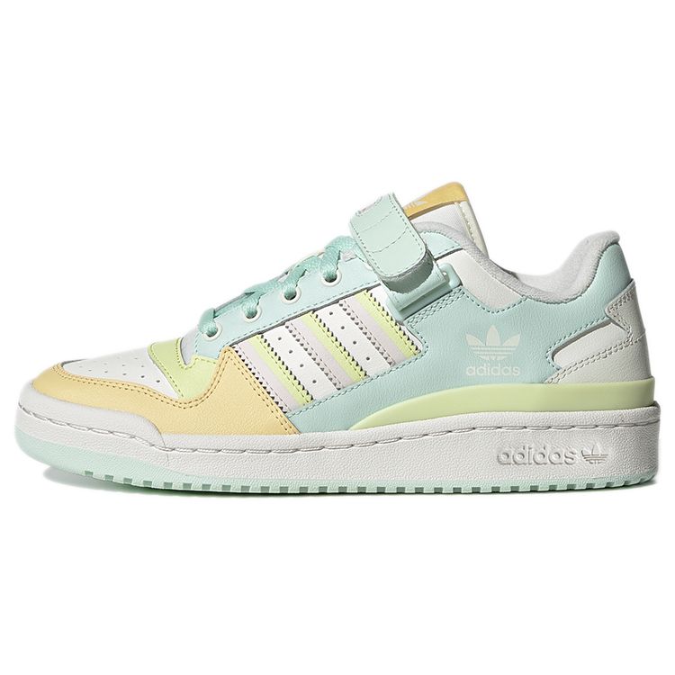 Adidas Originals Forum Low Premium Velcro Retro Color Block Casual Low Top Skate Shoes Women Sneakers White Blue Yellow GW4919