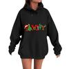 Women's Casual Comfortable Neck Hooded Long Sleeve Christmas Print Warm Sweatshirt