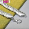 925 Sterling Silver 10mm Side Flat Chain Bracelet Jewelry