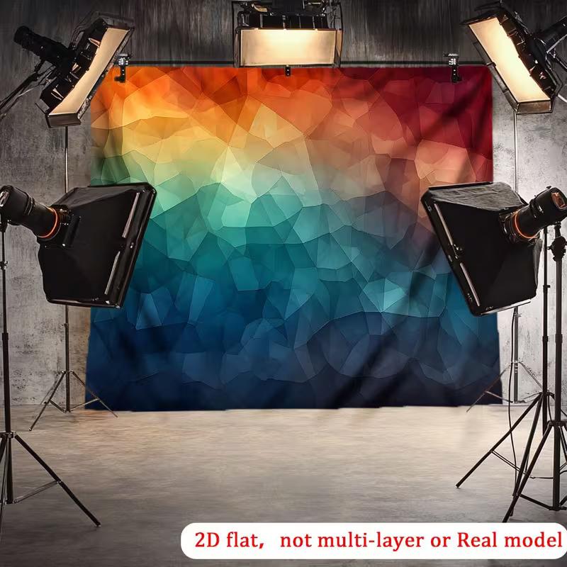 2D Abstract Gradient Geometric Tapestry for Bedroom & Dorm Decor