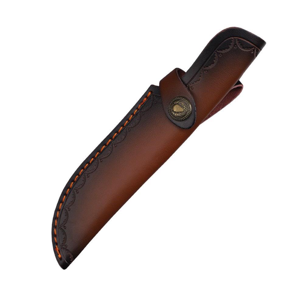 Two-Layer Cowhide Kitchen Knife and Sheath Set - Portable Outdoor Fruit Knife Set