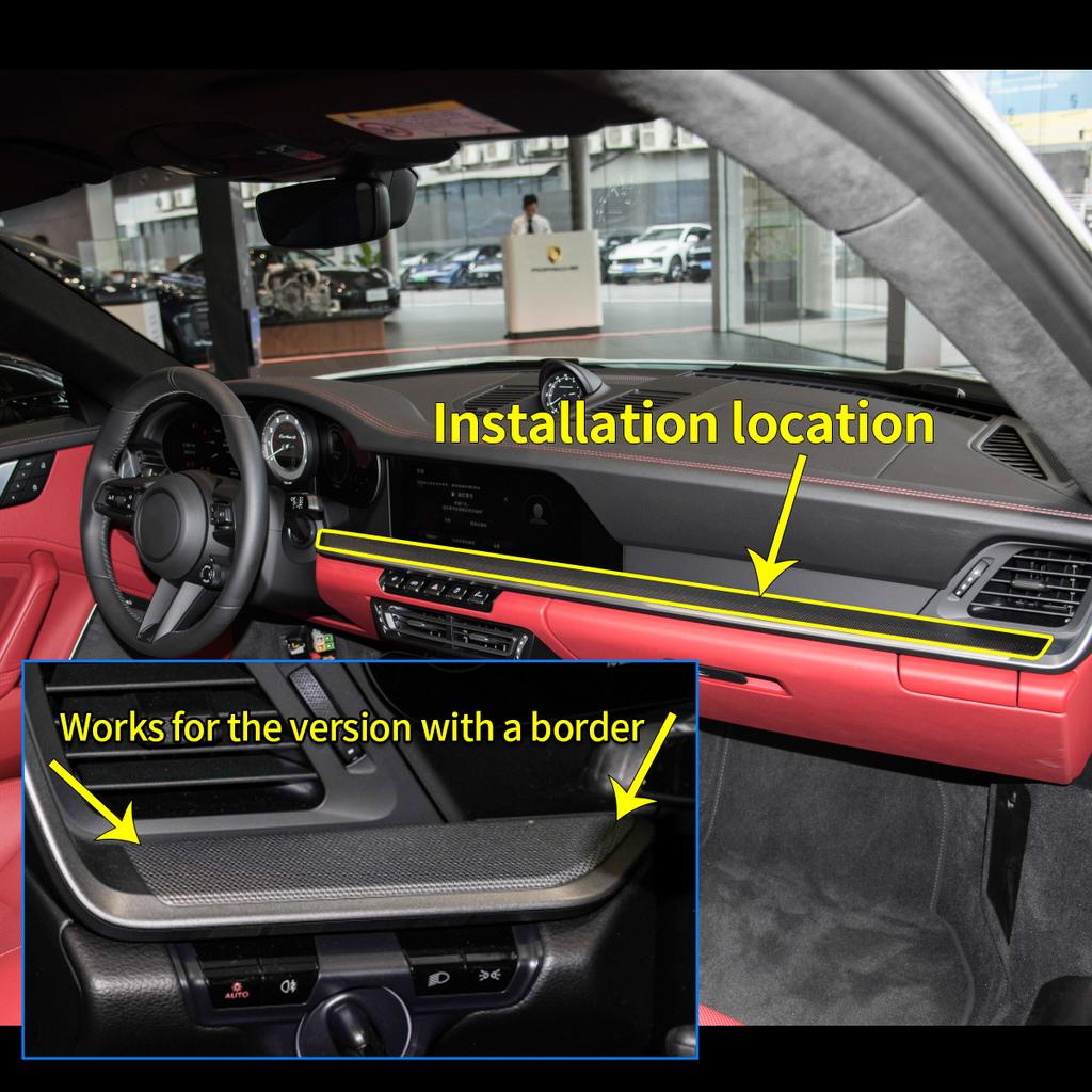 Real Carbon Fiber For Porsche 911 992 2019-2026+ Car Center Console Strip Cover Car Interior Accessories 2PCS