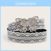 Fashionable Silver Butterfly Buckle Decor Women Casual White Lace Waist Belt