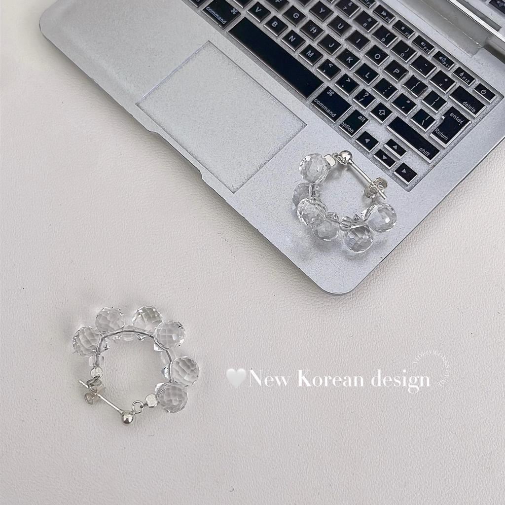 S925 Sterling Silver Crystal Stud Earrings: Sleek & Stylish Transparent Design