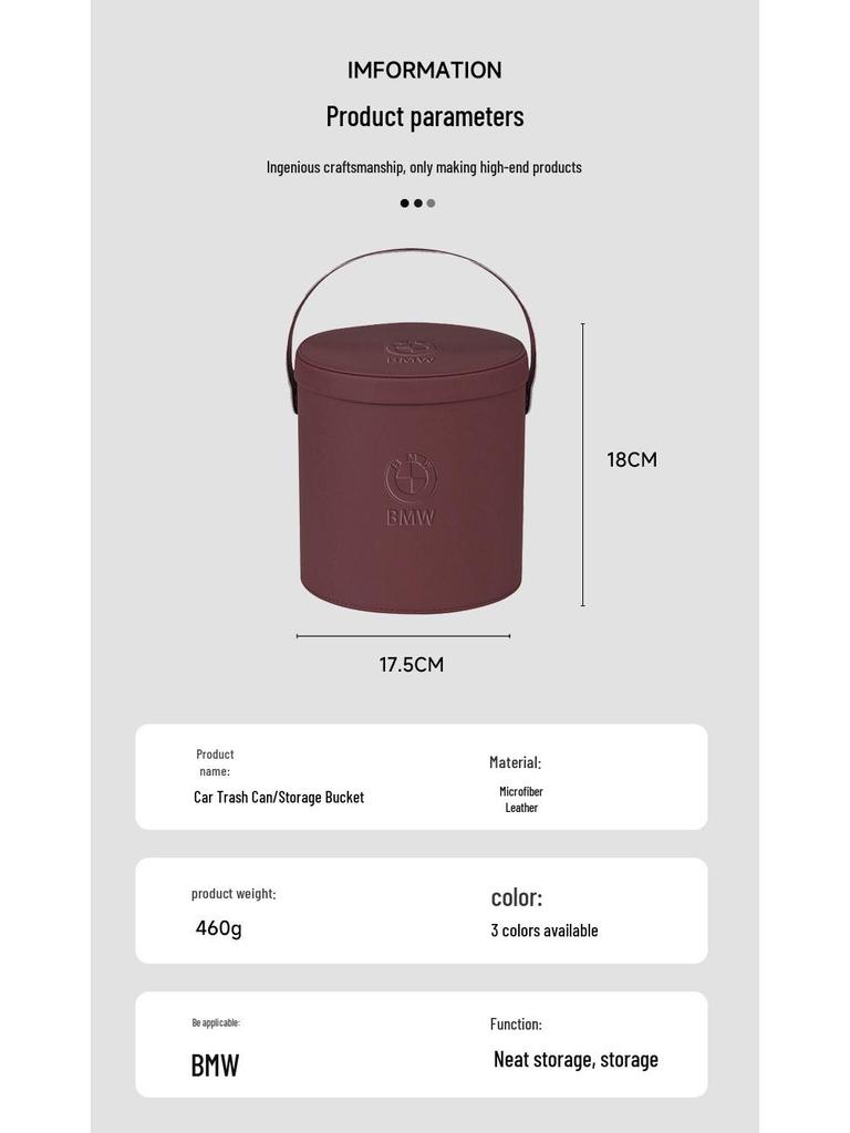 BMW 3, 5 Series & X1-X5 Car Trash Can & Organizer