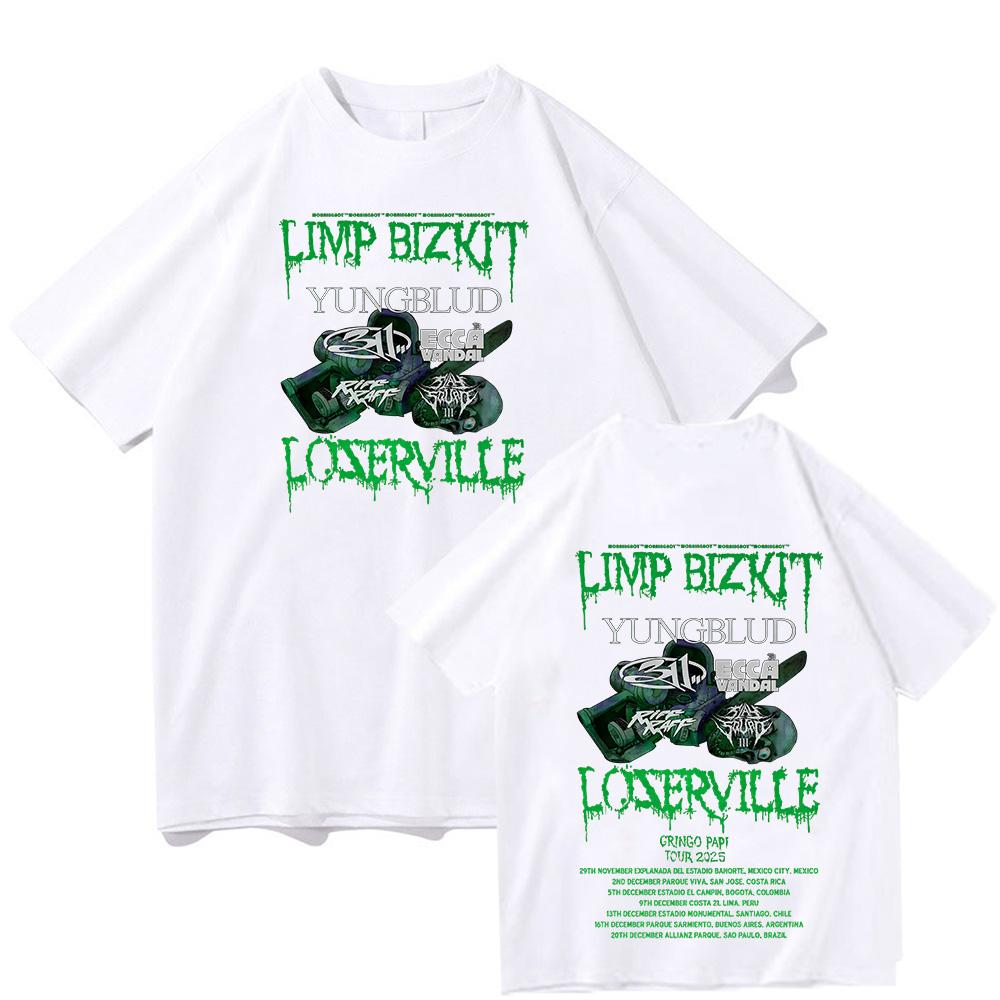 Summer New Men's T-Shirt Limp Bizkit Loserville 2025 Graphic T Shirt Gift Vintage Cotton Clothes Fashion Unisex Short Sleeve Top