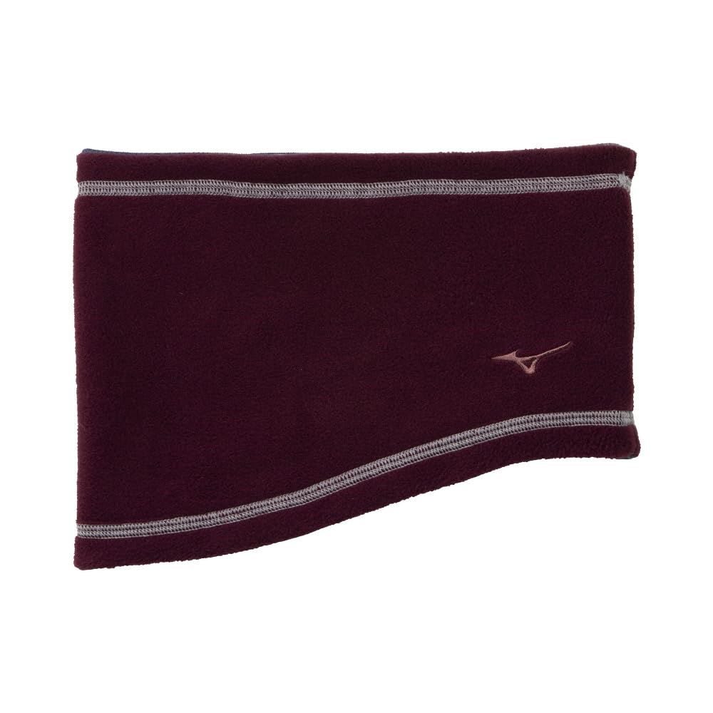 Mizuno Training Wear Reversible Neck Cold Weather Gray Stone x Rumba Free Size Warmer, Fleece, 32JYB700, Red,