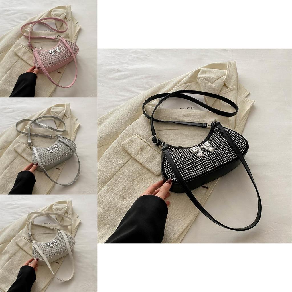 Fashion Pu Single Shoulder Bag With Metal Studs For Urban Style