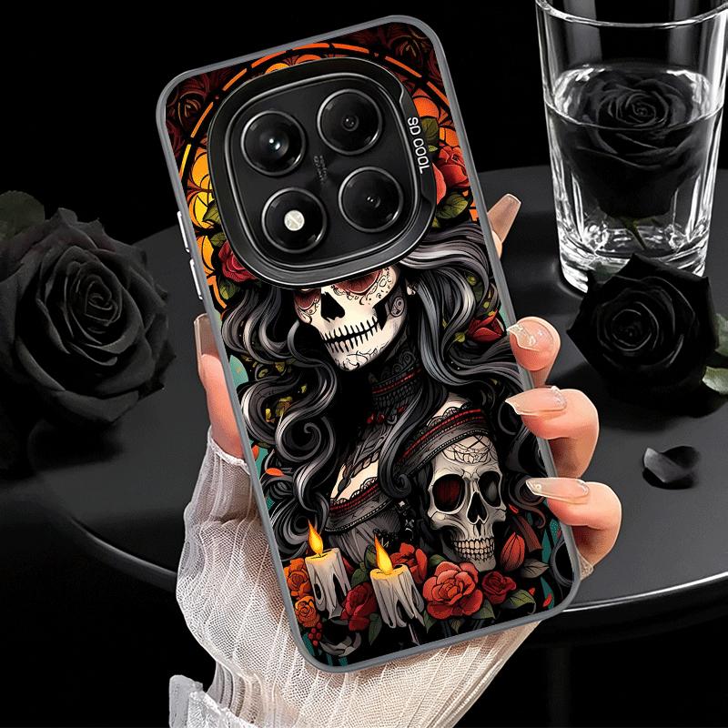 Catrina Beautiful Rose Girl Skull Shockproof Phone Case for Xiaomi Redmi Note 15 14 13 12 Pro Plus 11 11S 11T 5G Cover Anti Fall