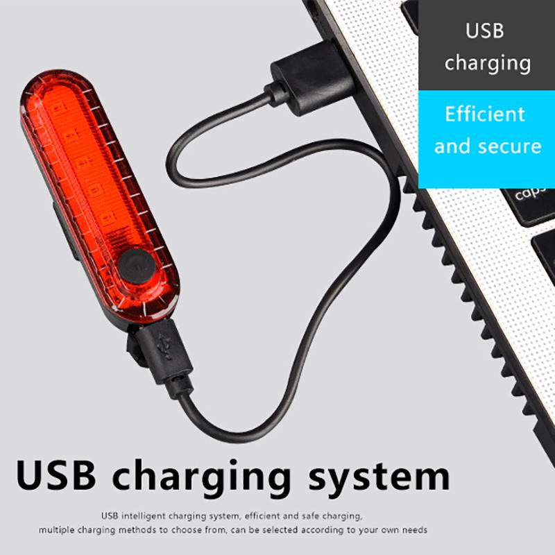 Bike Rear Tail Light Usb Rechargeable Red Led Bright Taillights Fit On Any Bicycle/Helmet Easy To Install For Cycling Safety