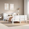 Solid Wood Bed with Shelf Without Mattress White 140x200 cm Pine