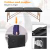 Massage Table 3 Zones Foldable Massage Table with Headrest Armrest Carrying Bag Wooden Legs Height-Adjustable Massage Bed Portable Beauty Table for