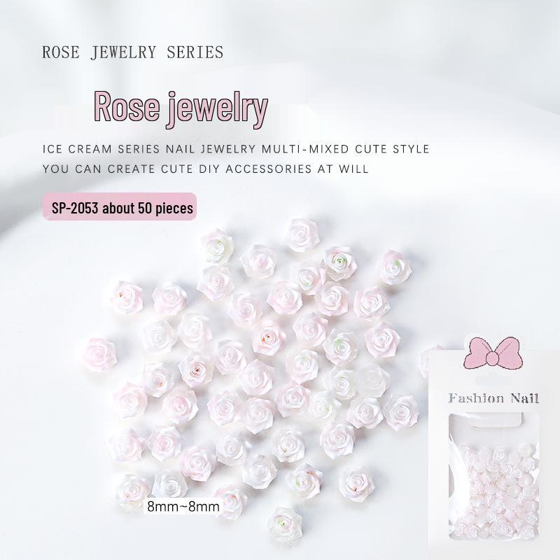 

Градиентные стразы из смолы камелии: 3D Розы Украшения для Нейл-арта (50 шт.)