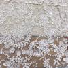 Embroidered Lace Fabric with Flower-like Patterns Suitable for Wedding Dresses Formal Gowns and Designer Clothing Fabrics