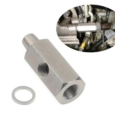 Oil Pressure Sensor Connector Feed Line Gauge Tee Adapter Stainless Steel Side Holes Female To M12 M10 M14 1/8NPT1-8BSPT 1/4NPT